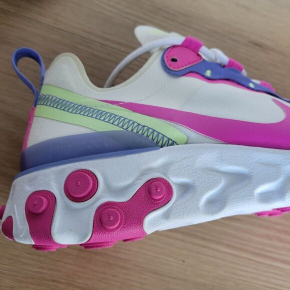⭐Nike  React Element 55 Womens Athletic Running Shoes Sz 5 White Pink BQ2728-104 - Picture 6 of 9